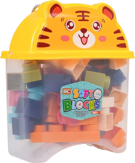 Set weicher Bausteine mit 44 Teilen und Tiger-Tasche