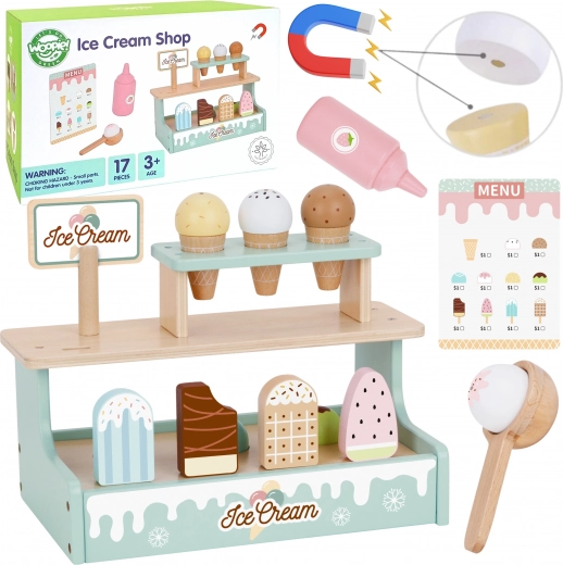Holz-Eisdiele WOOPIE GREEN – Eisspiel, 16 Teile