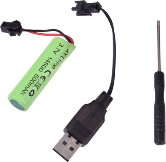 Wiederaufladbarer 3,7-V-Akku mit USB-Kabel