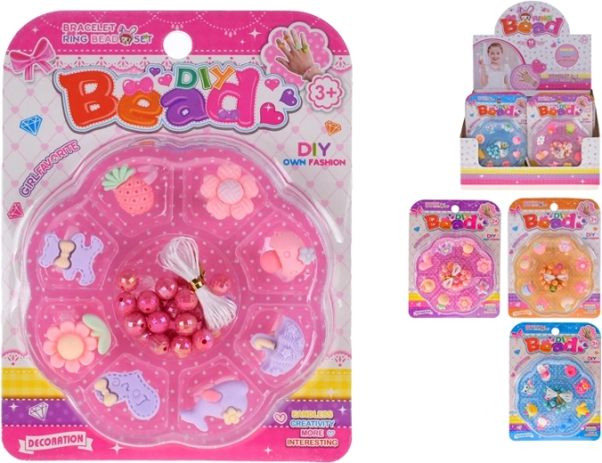 Auffädelperlen mit Ringen – 4 Farben, 16 Stk.