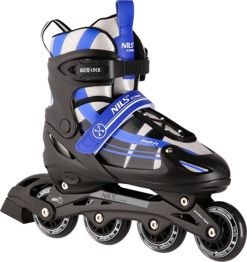 Verstellbare Kinder-Inlineskates 2-in-1 NILS Extreme schwarz-blau – S (31–34)