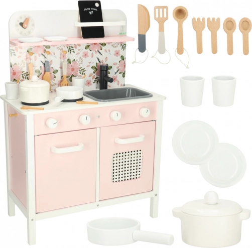 Kinder Holzspielküche Lulilo Flora rosa