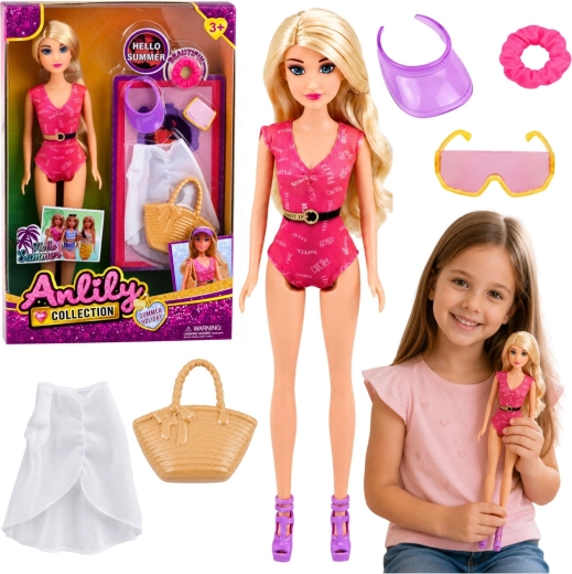 Anlily Sommer-Modepuppe für den Strand mit Zubehör-Set 30 cm