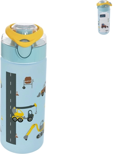 Kinder-Tritan-Trinkflasche 0,5 l mit Saga-Verschluss – Autos