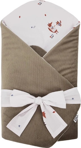 Eko Baumwoll-Pucktuch mit Velvet und herausnehmbarer Kokoseinlage Fox 75 × 75 cm