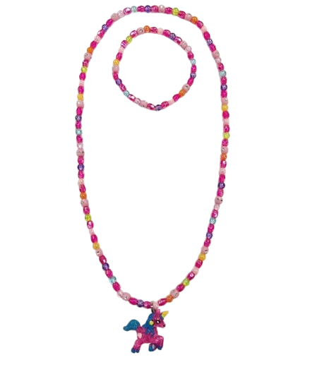 Set Kinder-Schmuck mit Anhänger „Rosa Einhorn“