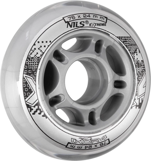 Inline-Skaterollen NILS Extreme PU 76 × 24 klar (4 Stk.)