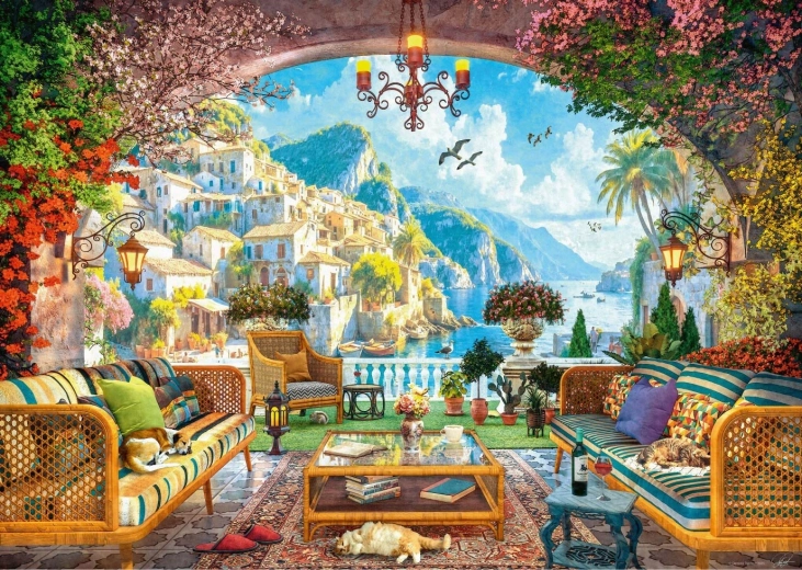 Puzzle RAVENSBURGER Märchenhafter Blick auf das Mittelmeer, 1000 Teile