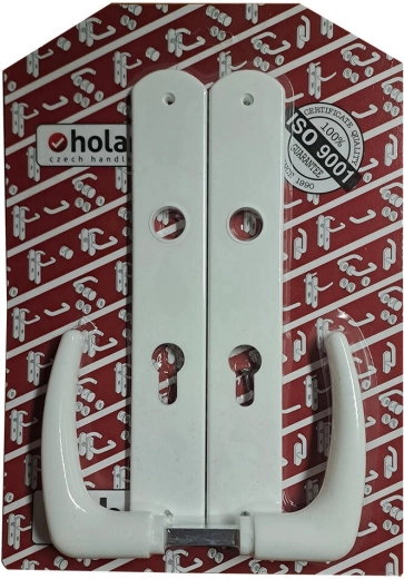 Türklinke Klassik mit XXL-Schild 72 mm, weiß Kunststoff