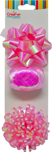 Geschenkset Rosa, irisierend glänzend – Band 10 m und 2 Schleifen