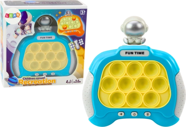 Interaktives Spiel Pop It – Weltraum-Maulwurf mit Lichtern und Geräuschen, blau