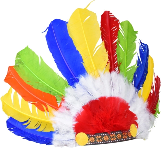 Buntes Kinder-Stirnband mit Federn (Feder) – 1 Stück