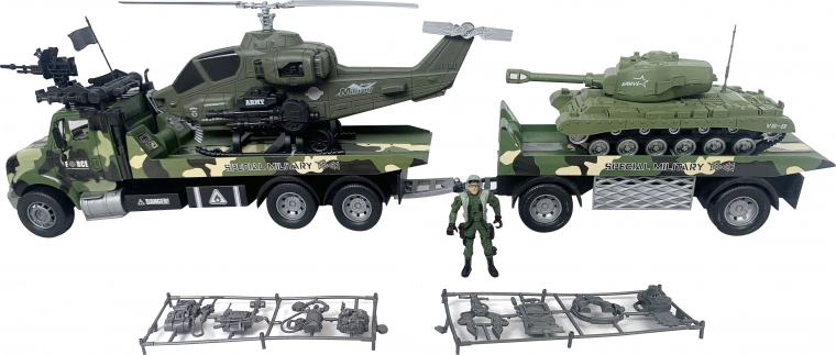 Militärischer Sattelschlepper mit Soldat 80 cm