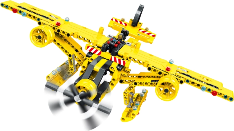 Flugzeug mit Propeller und breiten Flügeln