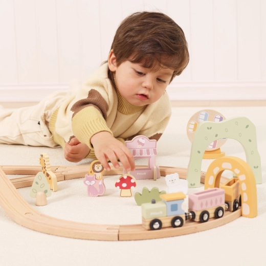 Magnetische Lokomotive und Waggons