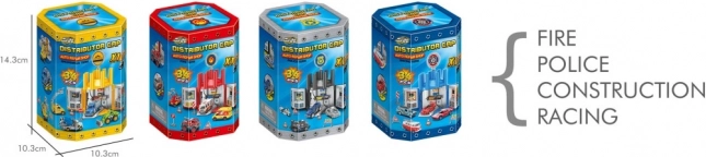 Autowerkstatt für Kinder mit Auto und Verkehrszeichen