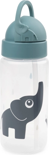 Done by Deer Trinkflasche mit Strohhalm Elphee blau 350 ml