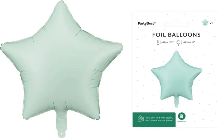 Folienballon Stern mattgrün 48 cm