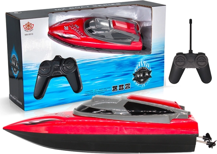 R/C-Boot (rot) mit 4-Kanal-Steuerung