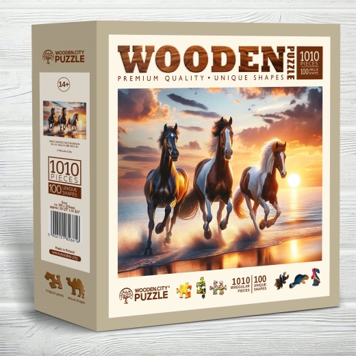 Holzpuzzle WOODEN CITY Wildpferde am Strand 1010 Teile