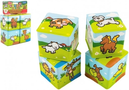 Schaumstoffwürfel Meine ersten Tiere 7 × 7 cm, 4 Stück