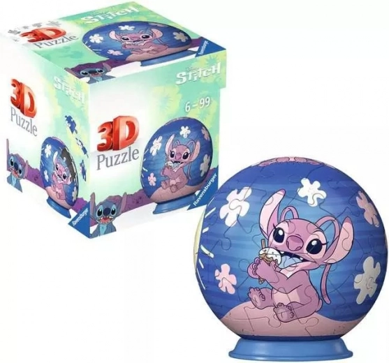 3D Puzzleball DISNEY Stitch & Angel 54 Teile von Ravensburger
