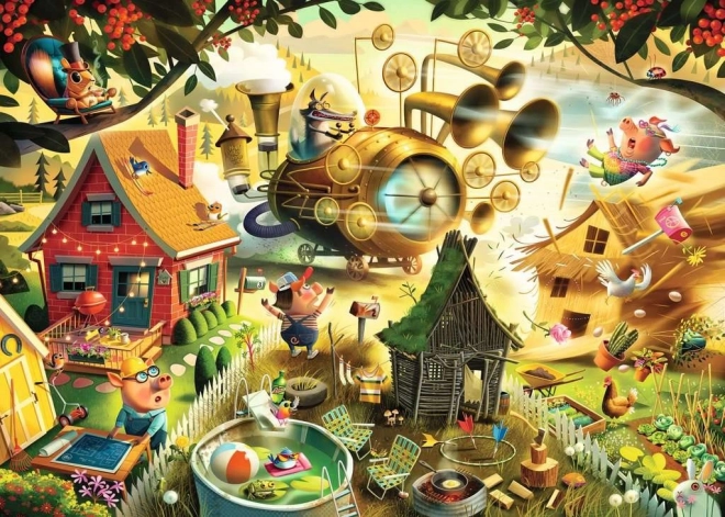 Ravensburger Puzzle Achtung, Schweinchen! – Die drei kleinen Schweinchen, 1000 Teile