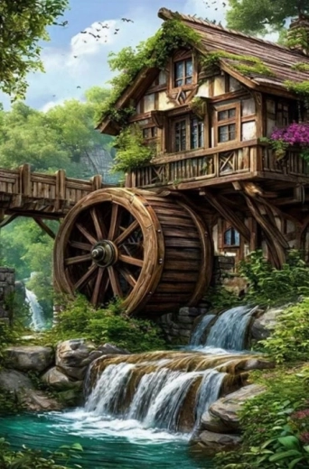 Norimpex Diamantmalerei Mühle am Bach 30 × 40 cm