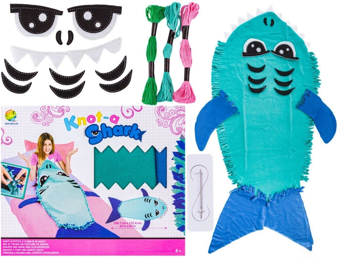 Kreativ-Set zum Nähen DIY Plüsch-Schlafsack und Decke Hai