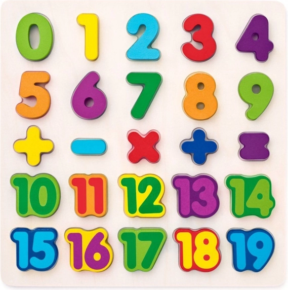 WOODY Holz-Steckpuzzle Zahlen und Rechenzeichen – 25 Teile