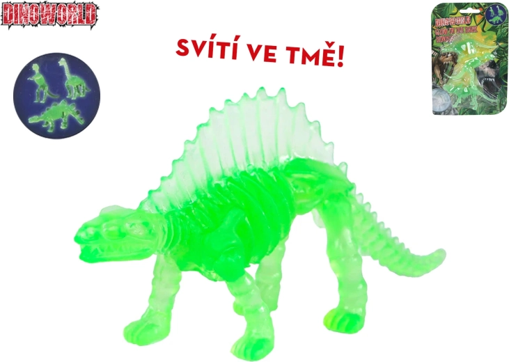Dinoworld leuchtende Dinosaurier-Figuren 8–9 cm, Set mit 3 Stück