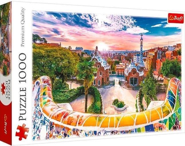 Puzzle mit 1000 Teilen – Sonnenuntergang über BARCELONA