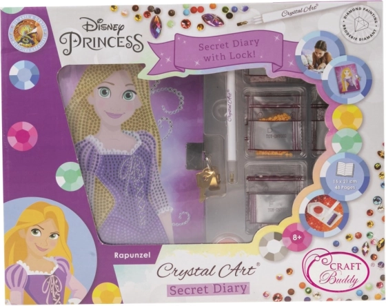 Kreativblock Crystal Art mit Schloss - Rapunzel