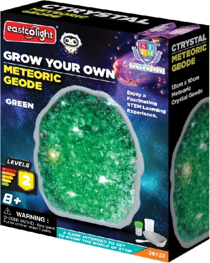 Meteoritische Geode zum Züchten grüner Kristalle