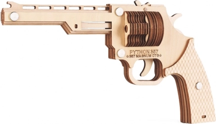 Holz 3D Puzzle Revolver für Gummibänder