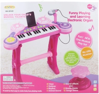 Elektronisches Kinderklavier mit Mikrofon – blau