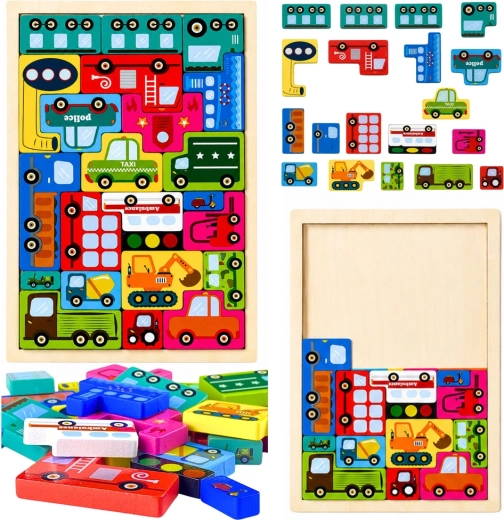 Holzpuzzle Fahrzeuge – 23 Teile
