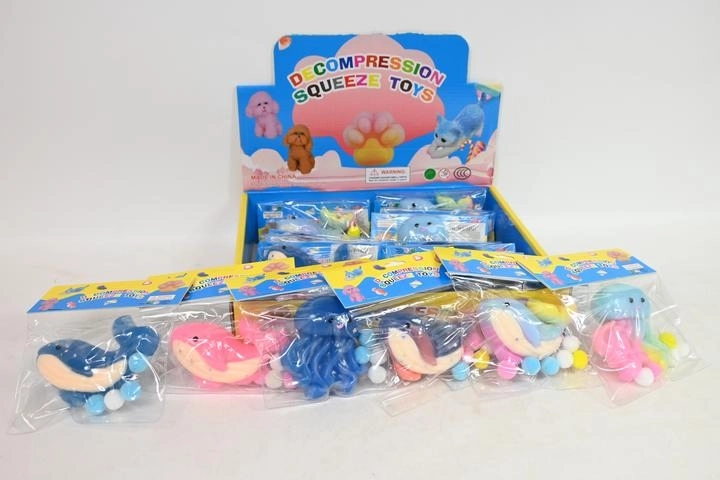 Quetschbare Anti-Stress-Spielzeugtiere – Verkaufsdisplay 16 Stk.