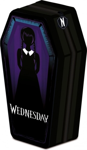 Federmäppchen in Sargform mit Wednesday-Motiv