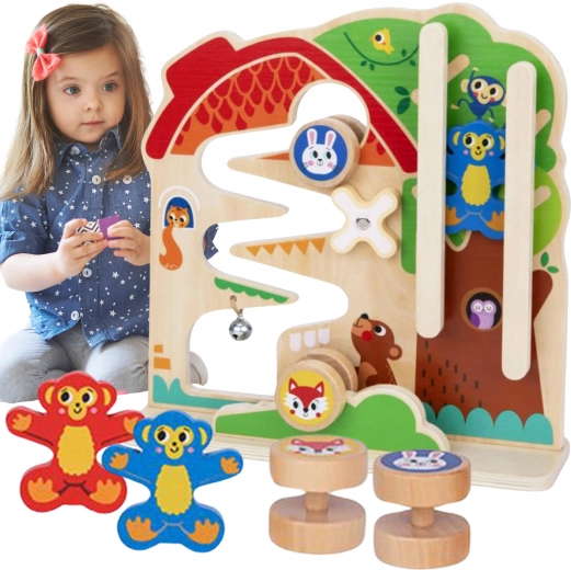 Holzmanipulationstafel Montessori Labyrinth Tooky Toy