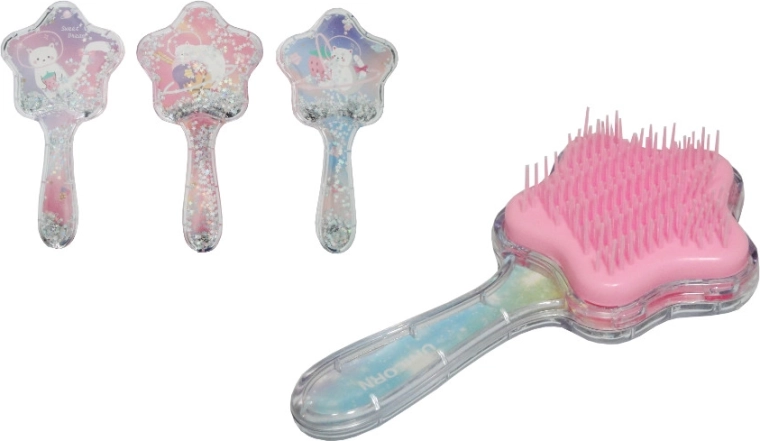 Haarbürste in Sternform mit Einhorn