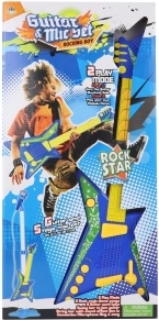 Kinder-Gitarre mit Mikrofon, batteriebetrieben