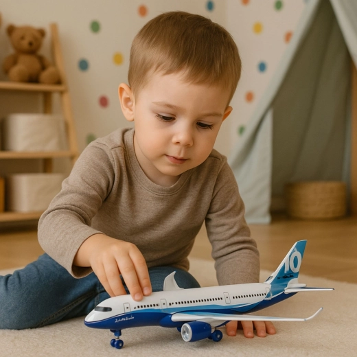 LED-Lichter und Flugzeugsounds