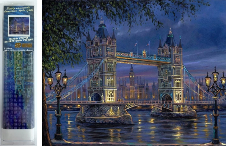 Diamantmalerei Nacht Tower Bridge 30x40 cm