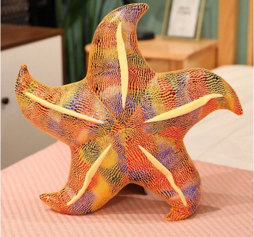 Plüsch-Seestern Gelb Kissen 20 cm