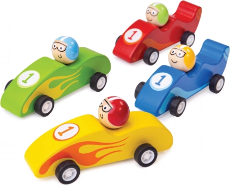 Buntes Holz-Rennauto