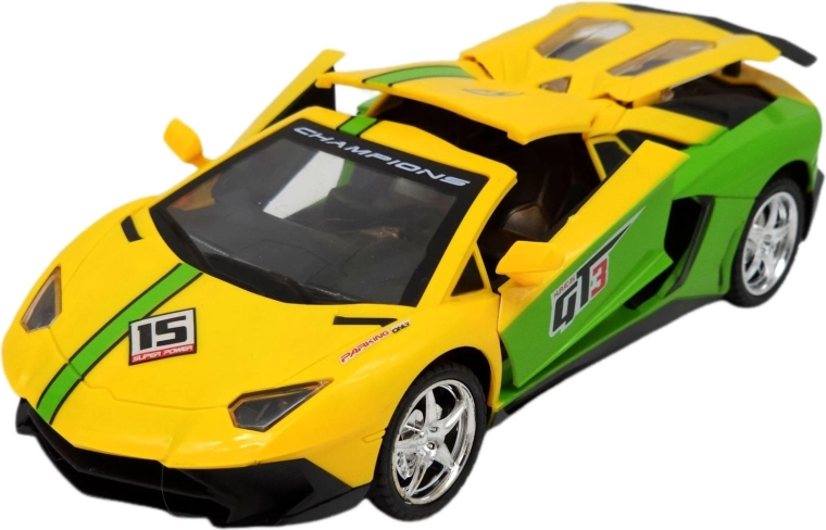 Ferngesteuertes Sportauto mit LED-Lichtern, gelb