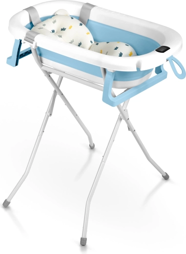 Bequemes Baden ohne Bücken dank klappbarem Ständer