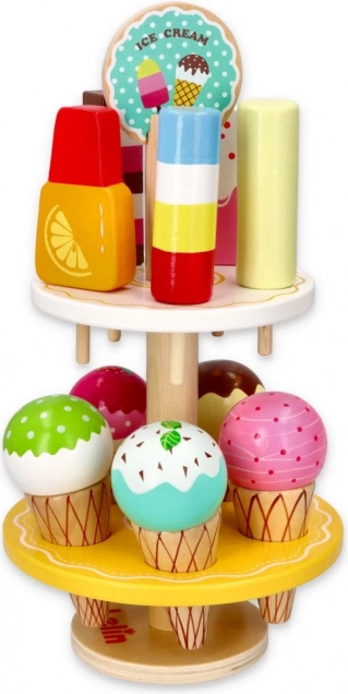 Holzstand mit Eis für Kinder