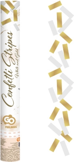 Pneumatische Konfetti Gold‑Weiß Papierstreifen